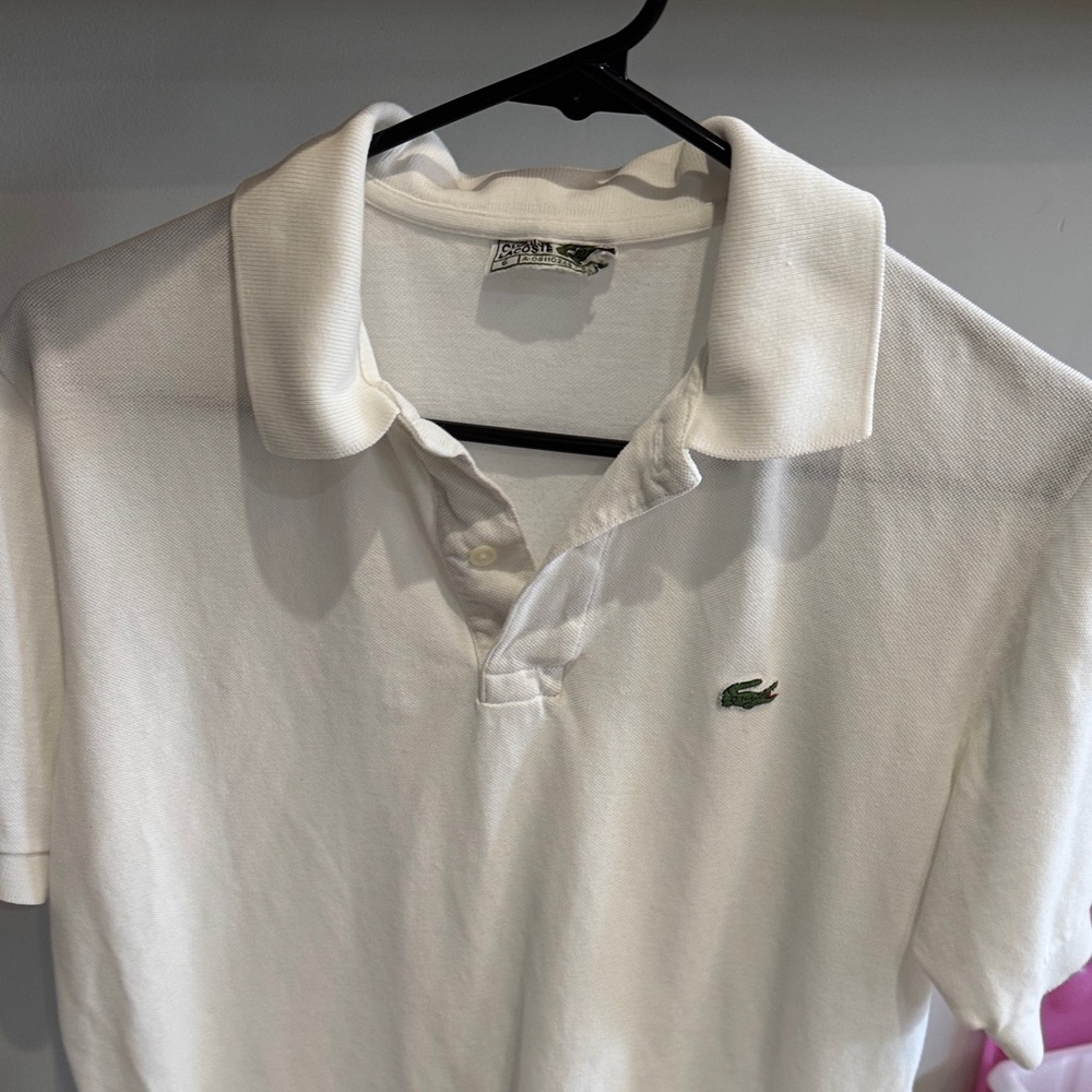 Lacoste Classic White Polo with Green Logo